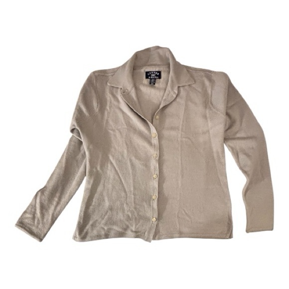 Cutter Buck Y2K Sample Wool Silk Knit Sweater Top Light Neutral Minimalist Boho - Picture 4 of 12